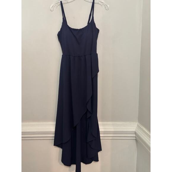 Halara Dress Breezeful High Low Flowy Midi Quick Dry Casual Navy Blue Small NWT - Picture 3 of 10